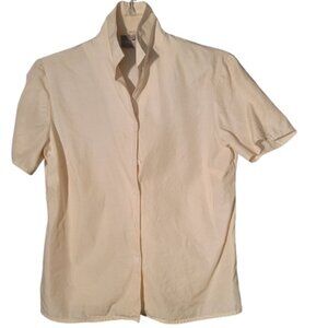 Liz Claiborne Silk/Cotton Blend Short Sleeve Ivory Blouse Size 4
